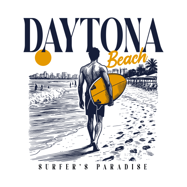 Vintage Surfing Daytona Beach, Florida // Retro Surfer Sketch // Surfer's Paradise by Now Boarding