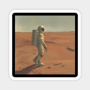 Astronaut walking on vast Mars Magnet