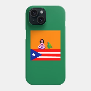 Sporty Puerto Rico Design on Green Background Phone Case