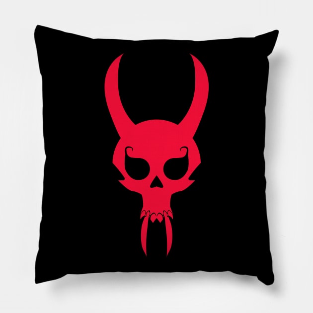 Horned Skull Pillow by Wickedcartoons