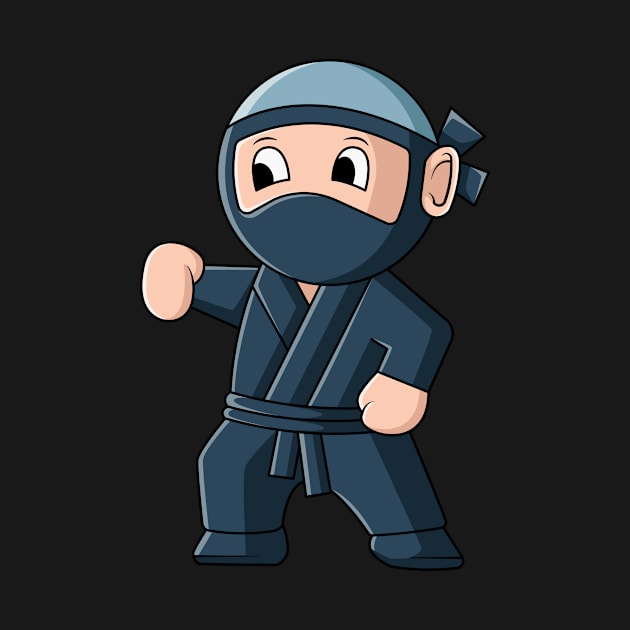 vector illustration design of a cute cartoon ninja wearing a mask by danarrr