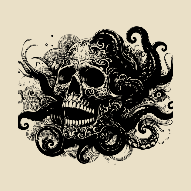 kraken skull by lkn