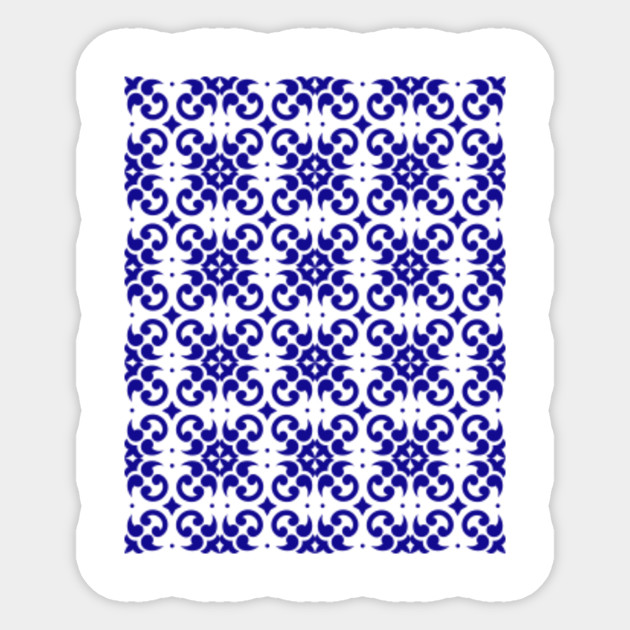 Blue And White Decorative Tile Tile Sticker Teepublic