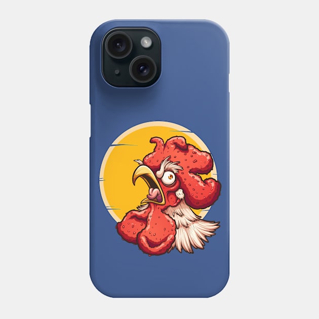 Rooster Crowing Phone Case by Mako Design 