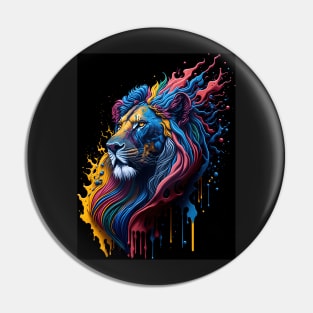 Splash Art of a Lion Pin