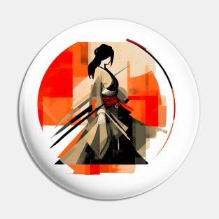 Minimalistic Female Samurai Pin