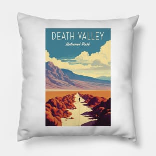 Death Valley National Park Vintage Travel  Poster Pillow