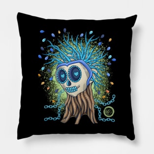 Skull Head Tree- Día De Los Muertos - Save Mother Nature - Tree Lovers Pillow