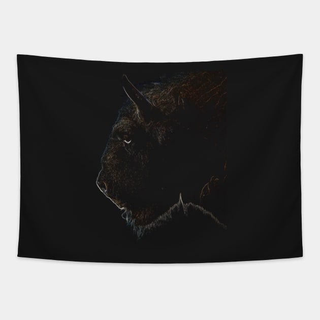 american bison Tapestry by hottehue