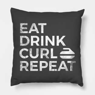 Eat Drink Curl Repeat Pillow