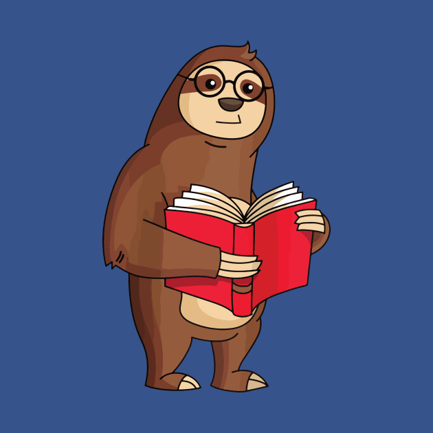 Cute Sloth Reading A Book 2 by vundap