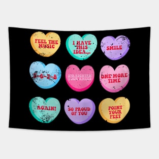 Conversation Hearts Funny Dance Teacher Happy Valentines Day Tapestry