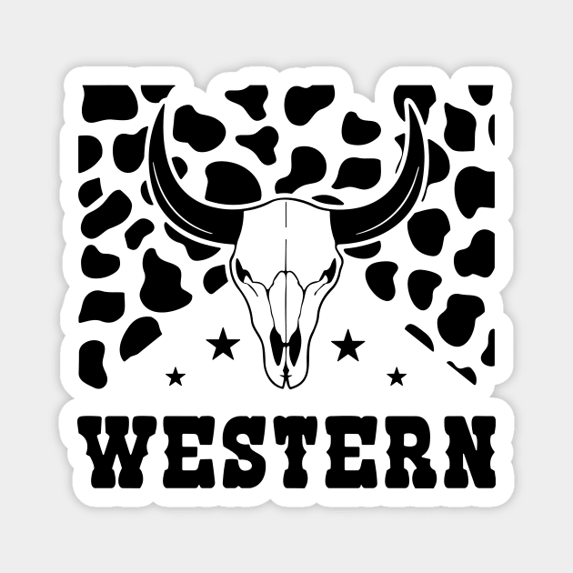 Western Sign, Cow Skin, Bull Skull, Cowboy Magnet by Darksavage