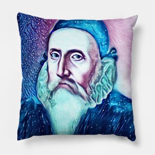 John Dee Snowy Portrait | John Dee Artwork 13 Pillow