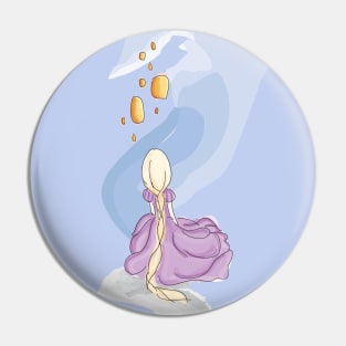 Rapunzel Watercolour Illustration Pin