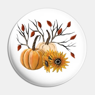 Pumpkins & Sunflowers Graphic Pin