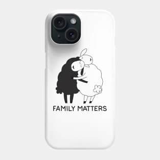 Black sheep and white sheep Phone Case