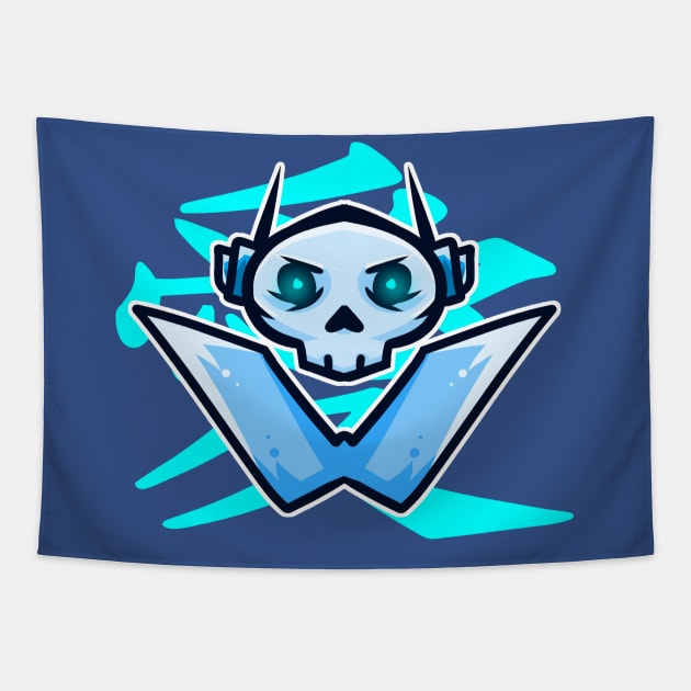 ICE SKULL Illustrations Tapestry by Aldyz