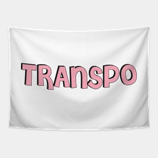 Film Crew On Set - Transpo - Pink Text - Front Tapestry