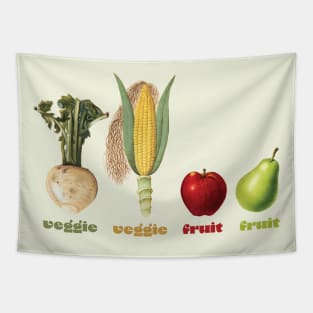 Veggie Veggie Fruit Fruit Food Rocks Tapestry