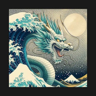 Dragon with katsushika hokusai style T-Shirt