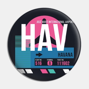 Havana (HAV) Airport Code Baggage Tag Pin