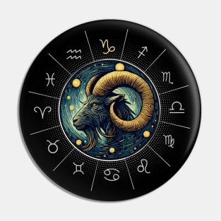 ZODIAC Capricorn - Astrological CAPRICORN - CAPRICORN - ZODIAC sign - Van Gogh style - 5 Pin