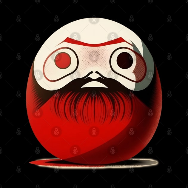 Daruma No. 1: The Japanese Doll For Good Fortune on a Dark Background by Puff Sumo