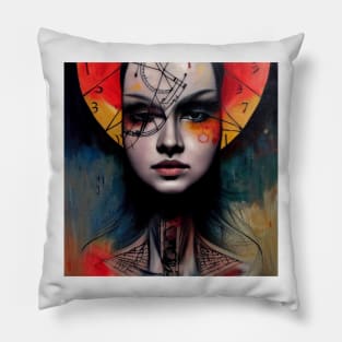 Abstract Art Mysterious Girl Pillow