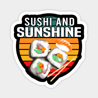 Sushi and Sunshine Retro Vintage Sunset - Cool Summer Magnet