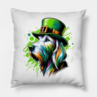 Spinone Italiano Enjoys a St Patrick's Day Celebration Pillow