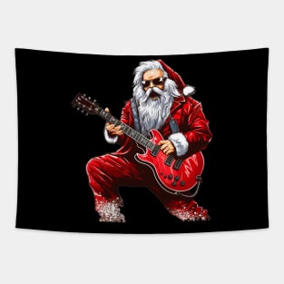 Guitar Santa Tapestry