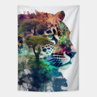 Leopard Nature Sauvage Imagine Libre Aventure Tapestry