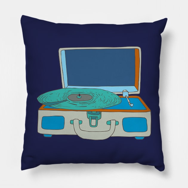 Vinyl record player Pillow by Flyingrabbit