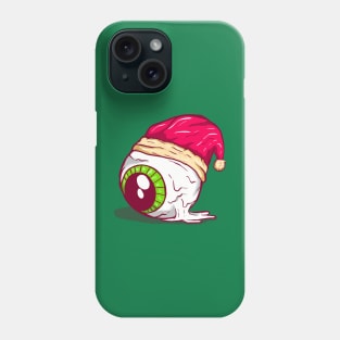 Spooky Eye Ball with santa hat Phone Case