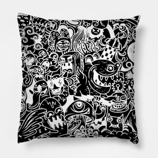 Halloween Monster Doodle Pillow