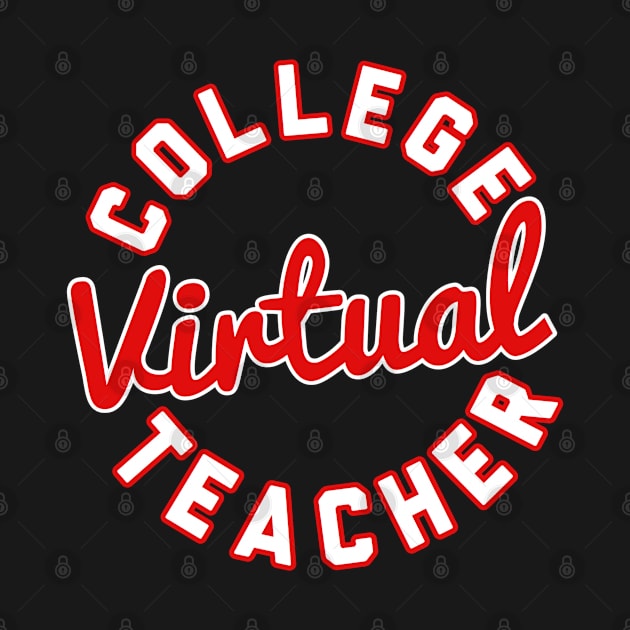 College Virtual Teacher Circular Typography Red & White by Inspire Enclave