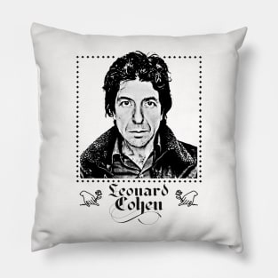 Leonard Cohen / Retro Aesthetic Pillow