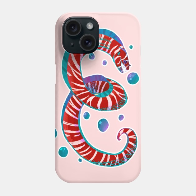 Red Zebra Moray Eel Fish as Letter E Phone Case by narwhalwall