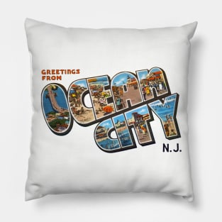 Greetings from Ocean City Pillow