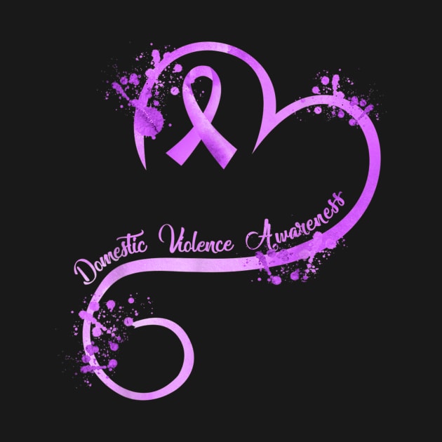 Womens Heart Ribbon Domestic Violence Awareness by Ortizhw