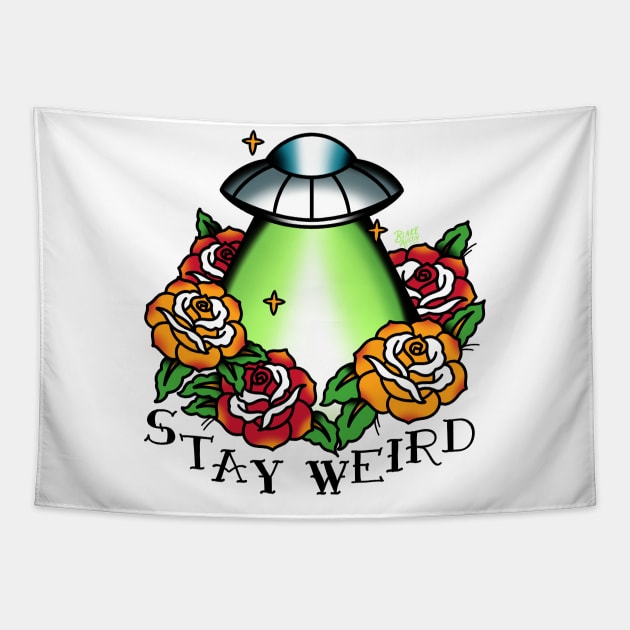 Stay Weird Tapestry by LoudMouthThreads