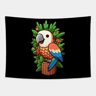 Tropical Harmony: Pineapple Parrot Paradise Tapestry