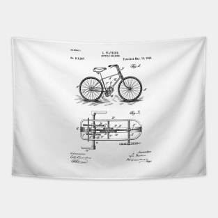 Bike Patent - Bicycle Art - Black And White Tapestry