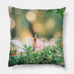 The power animal - white stork Pillow