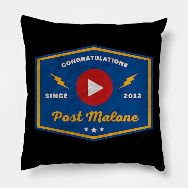 Post Malone // Play Button Pillow by Blue betta