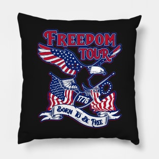 Patriotic Eagle American 4th Of July 1776 Freedom Born Free Pillow