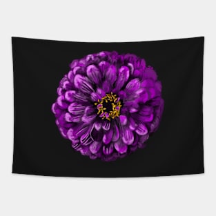 Cool Purple Flower on black Tapestry