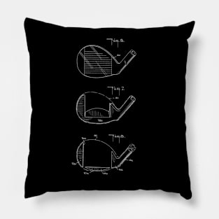 Golf Club Vintage Patent Drawing Pillow