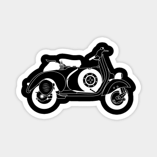 Vespa 125 Six Days White Outline Magnet